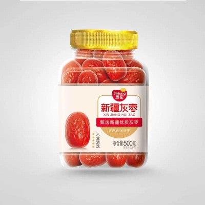 思宏新疆若羌灰枣桶装灰枣  500g/桶