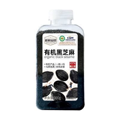和粮溢田粮π系列有机黑芝麻 300g/瓶